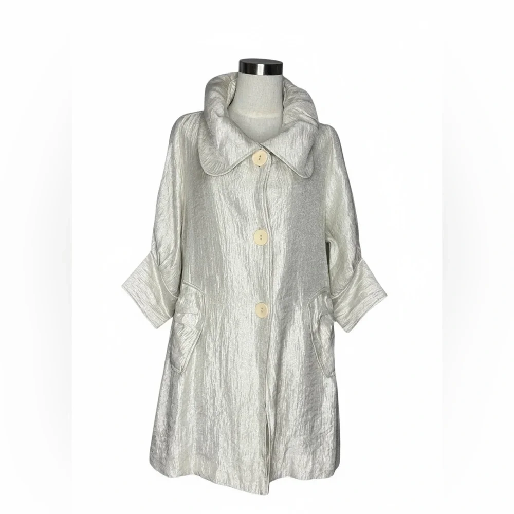 DAMEE INC. ROSIE Pearl SHIMMER SWING JACKET SIZe Small